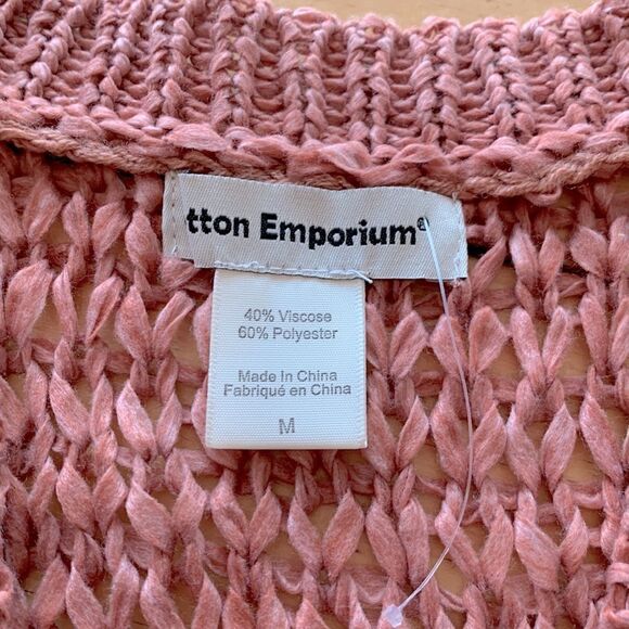 Cotton Emporium Open Stitch Cardigan Size Medium - Picture 11 of 12